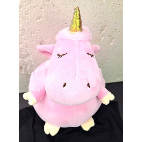 Miniso Hippo Unicorn Plush Pink Horn Kawaii Hippocorn Chunky Round New 10.5 Inch - Picture 2 of 11